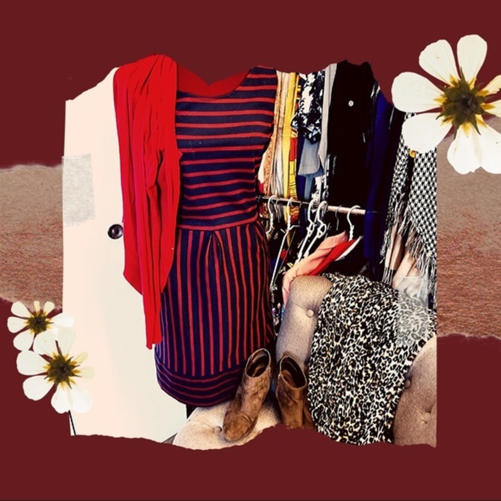 Merona Red and Navy Stripped Dress